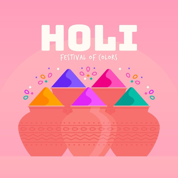 Free vector colorful holi gulal illustration