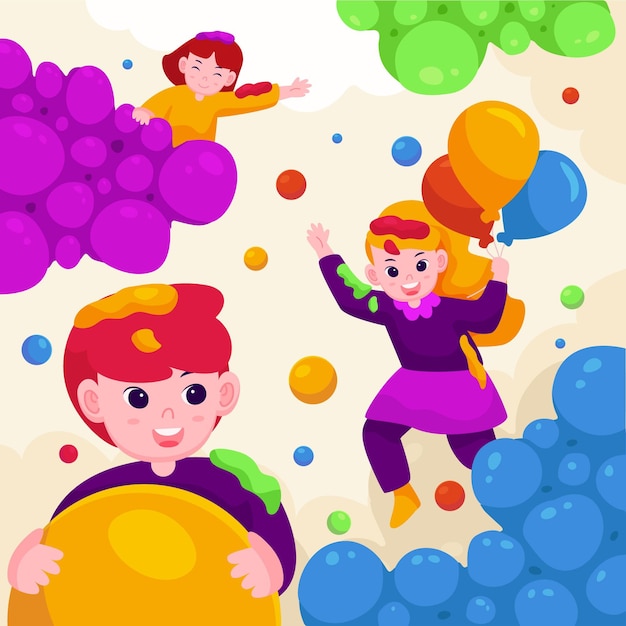 Colorful holi gulal illustration