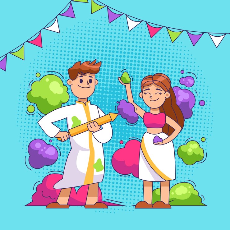 मुफ़्त वेक्टर रंगीन होली गुलाल