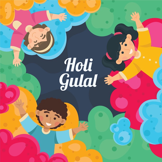 무료 벡터 화려한 holi gulal