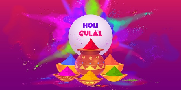 Colorful holi gulal