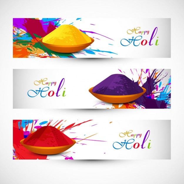 Colorful holi headers