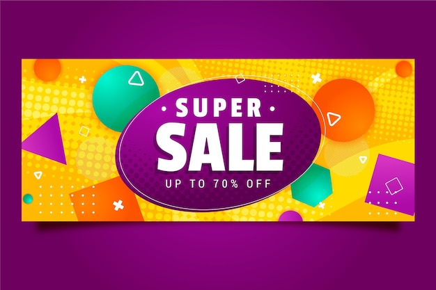 Free vector colorful horizontal banner for sale