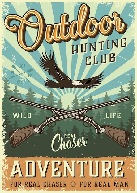 Colorful Hunting Poster