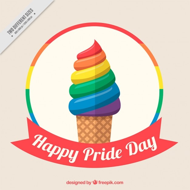 Free Vector colorful ice-cream pride day background