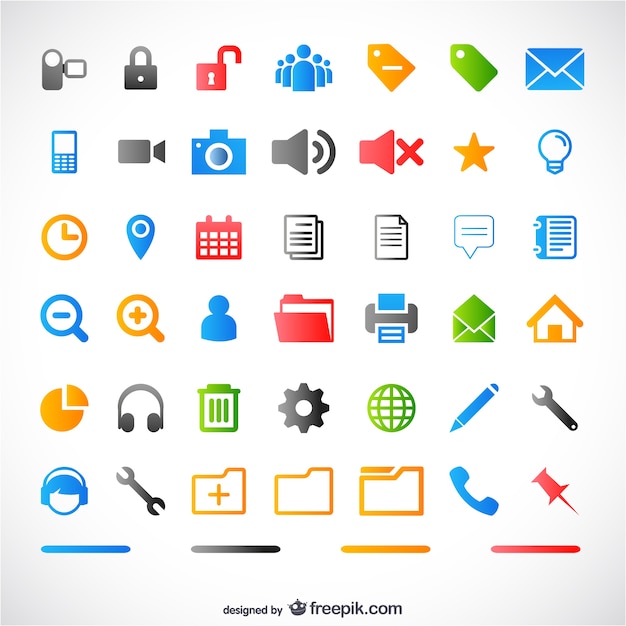 Colorful icons for web