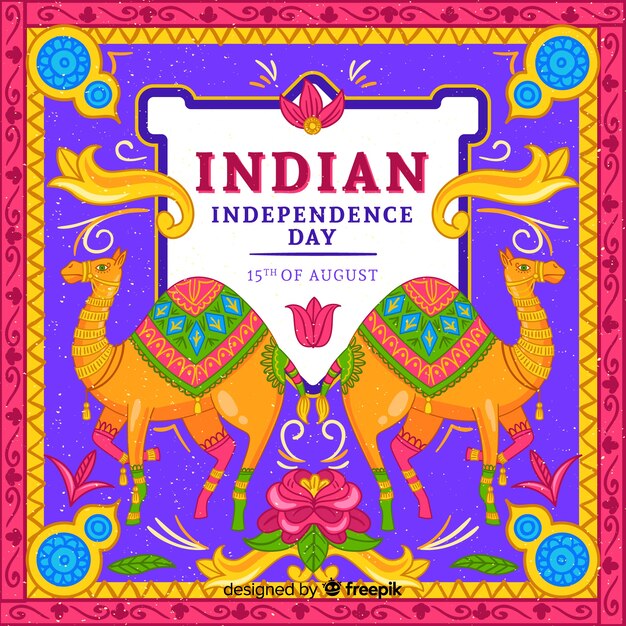 Colorful independence day of india background