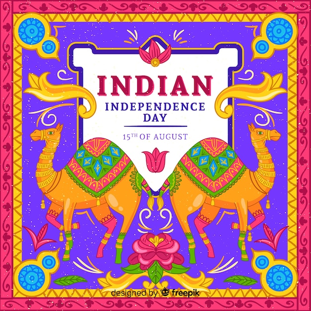 インドの背景のカラフルな独立記念日