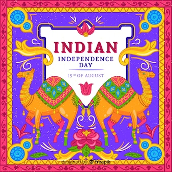 인도 배경의 화려한 독립 기념일