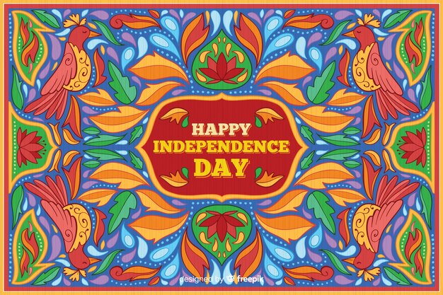 Colorful indian independence day background