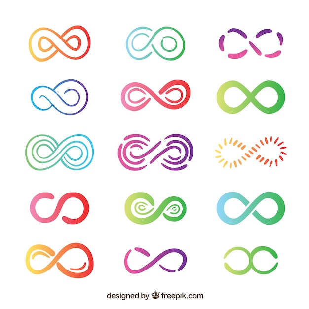 Free vector colorful infinity symbol collection