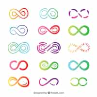 Free vector colorful infinity symbol collection