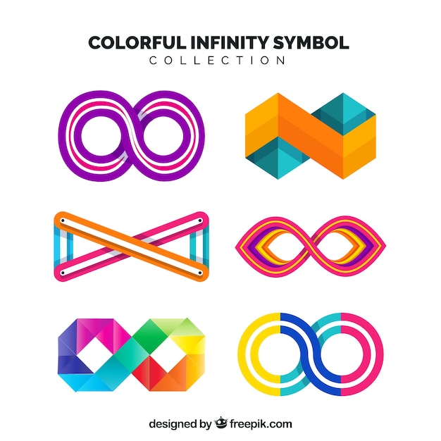 Colorful infinity symbol collection