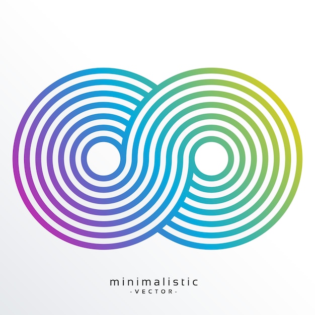 Colorful infinity symbol made with stripes