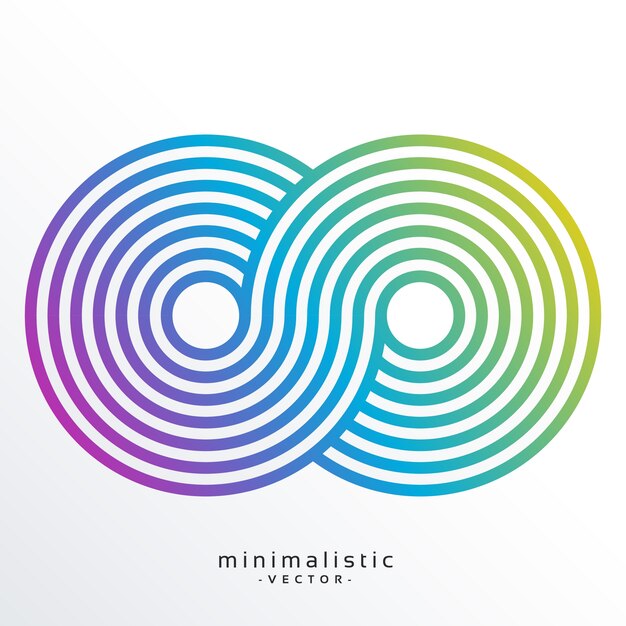 Colorful infinity symbol made with stripes