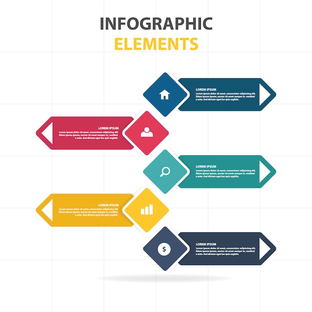 Vettore gratuito colorato modello astratto business infographic