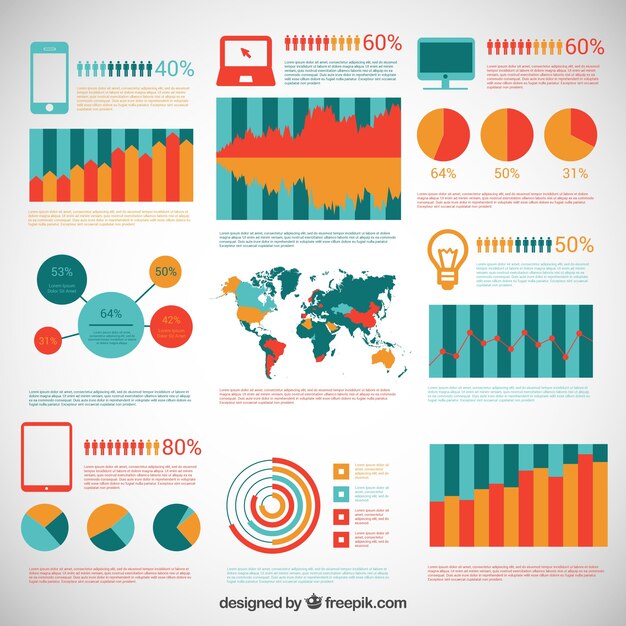 Colorful infographic diagrams