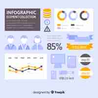 무료 벡터 평면 디자인으로 다채로운 infographic 요소 컬렉션