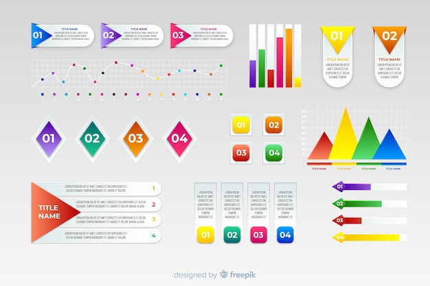 Colorful infographic element flat design