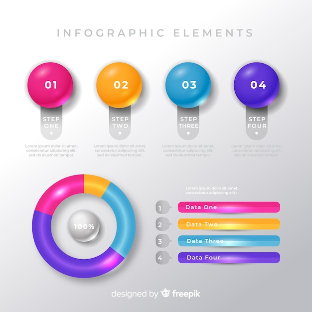 다채로운 infographic 요소 템플릿 컬렉션