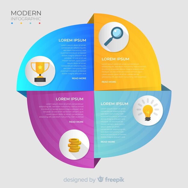 Elemento infographic colorato con icone