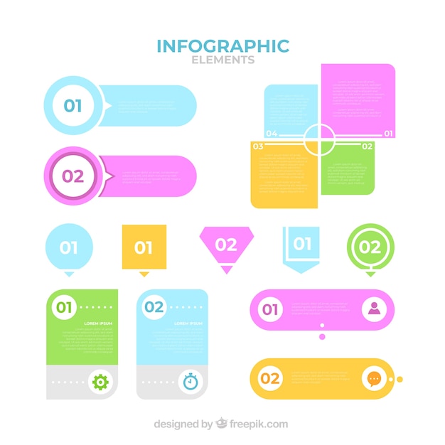 Colorful infographic elements collection in flat style