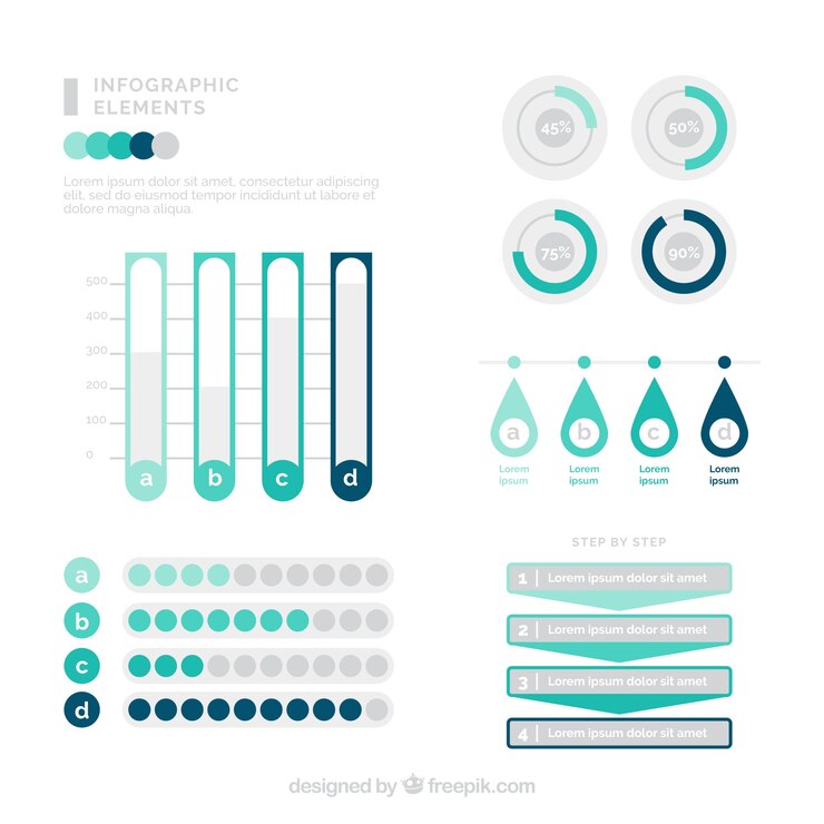 Free Vector colorful infographic elements collection in flat style