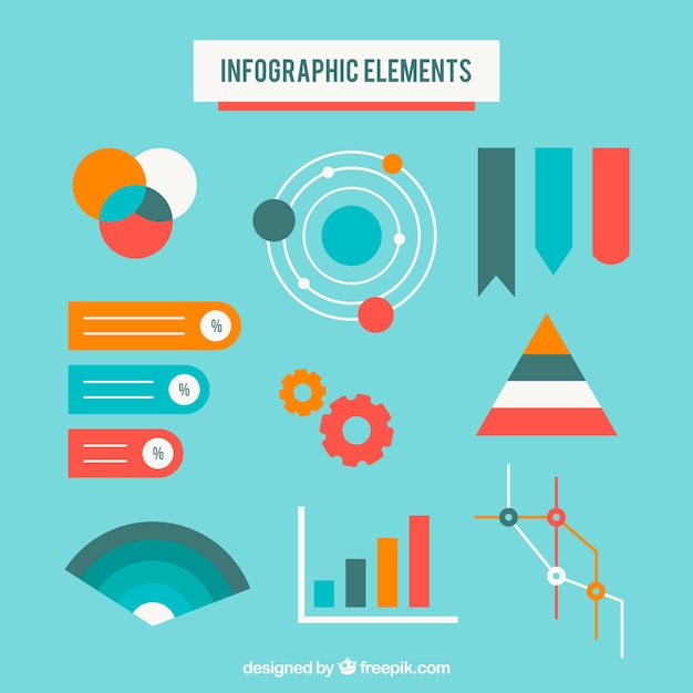 Коллекция красочных инфографических элементов в плоском стиле