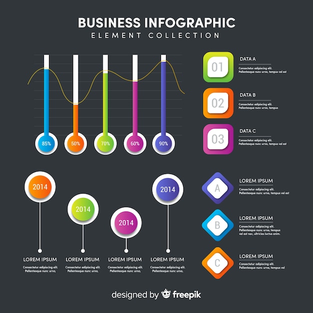 Colorful infographic elements collection