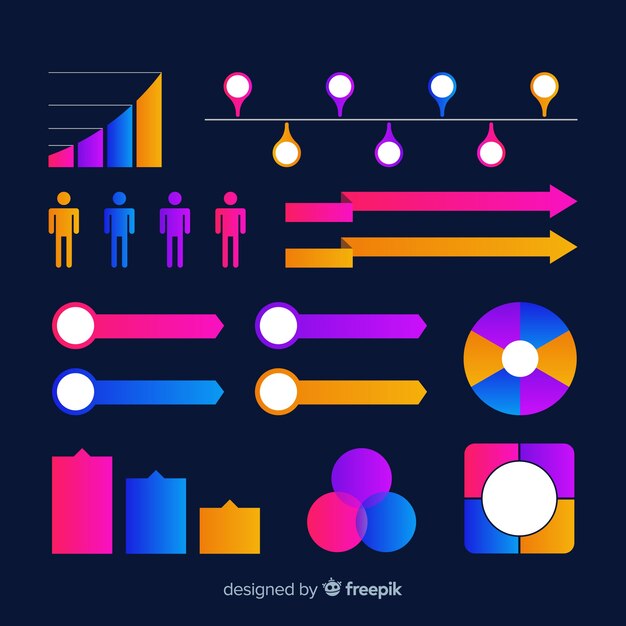 Colorful infographic elements collection