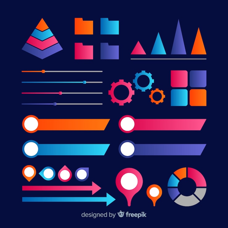 Free Vector colorful infographic elements collection