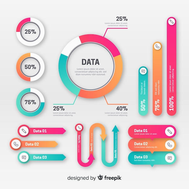 Colorful infographic elements collection