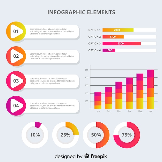 다채로운 infographic 요소 컬렉션