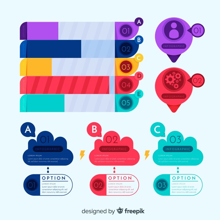 Free Vector colorful infographic elements pack