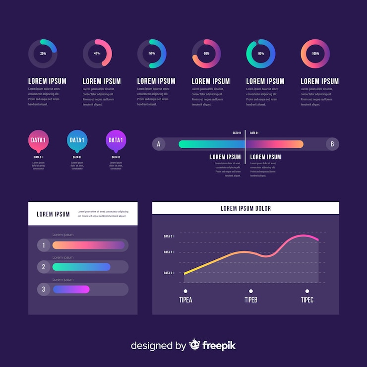 Free Vector colorful infographic elements with gradient effect
