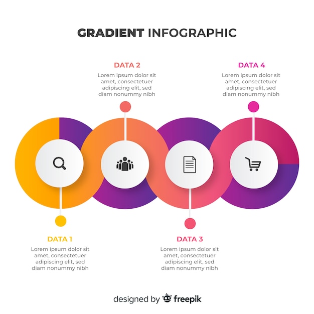 Colorful infographic gradient flat design 