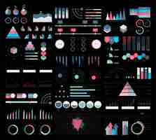 Free vector colorful infographic graphs and diagrams illustration