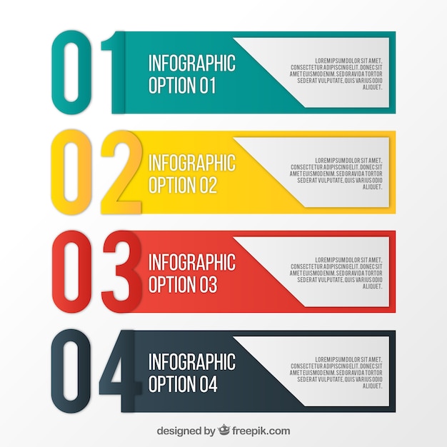 無料ベクター カラフルなインフォグラフィックオプション