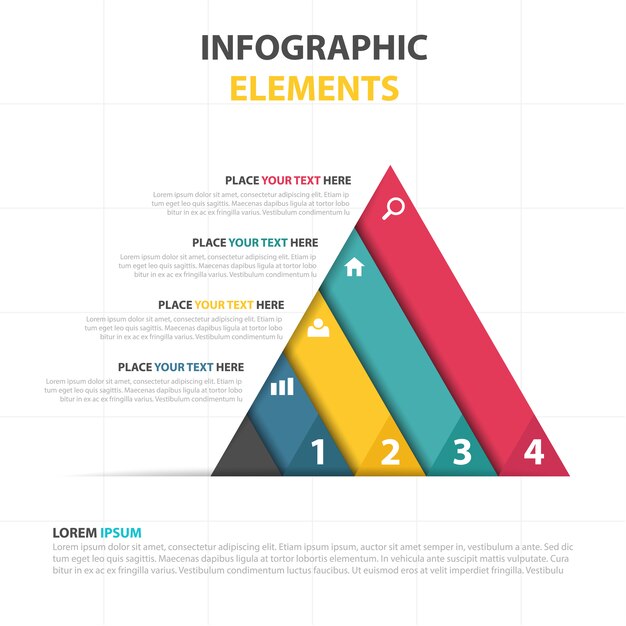 Colorful infographic pyramide template