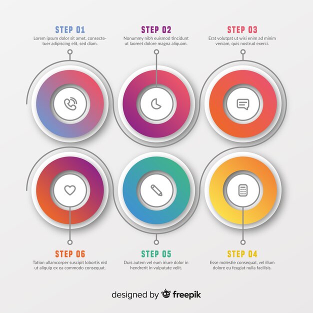 Красочная коллекция шагов инфографики