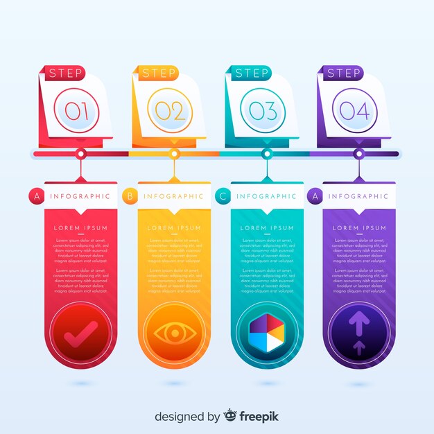 colorful infographic steps design template