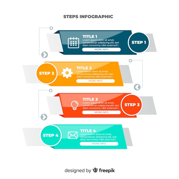 Free vector colorful infographic steps flat design