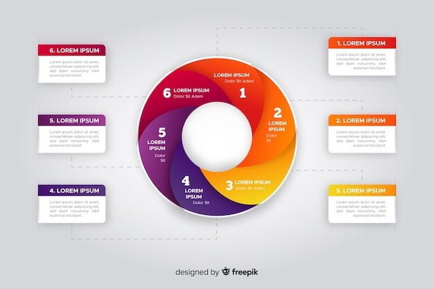 Colorful infographic steps flat design