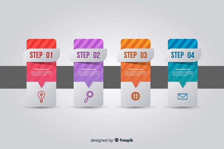 Free Vector colorful infographic steps flat design
