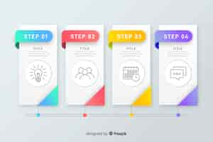 Free vector colorful infographic steps flat design