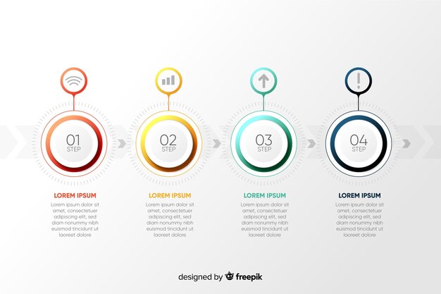 Красочные инфографики шаги плоский дизайн