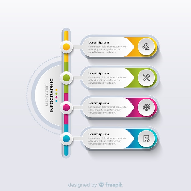 Colorful infographic steps template