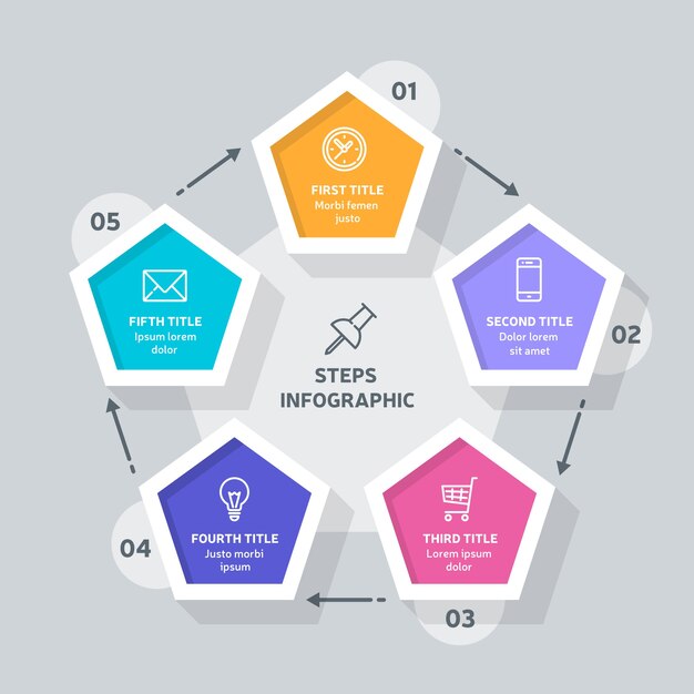 Colorful infographic steps