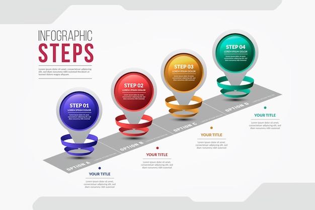 Colorful infographic steps