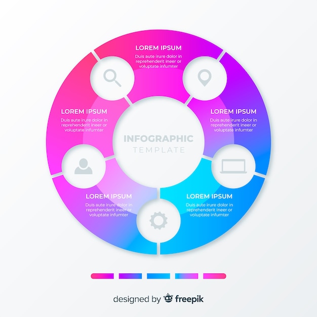 다채로운 infographic 템플릿 평면 디자인